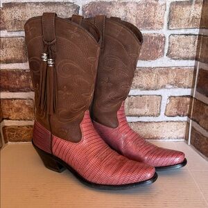 Ariat Brown and Pink Heeled Boots
